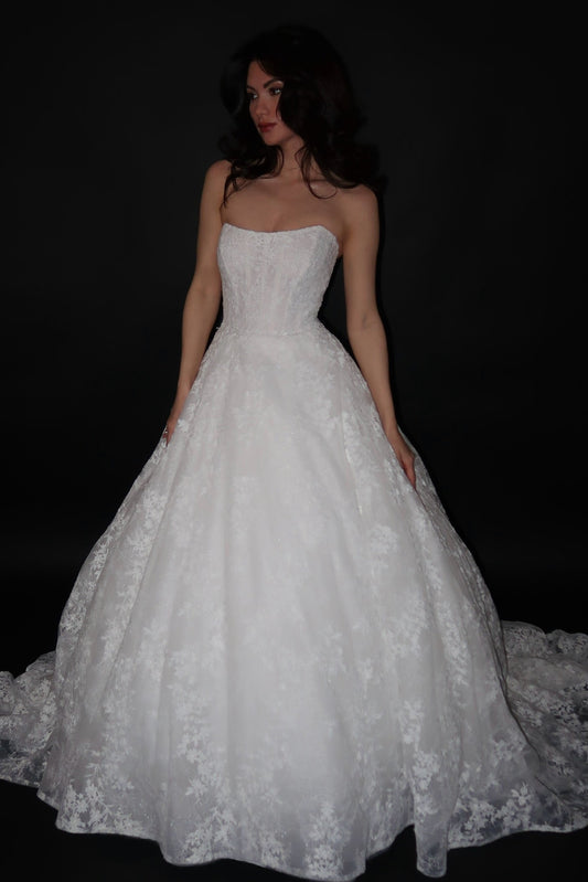 Preloved US 0 Anna Augusta Floral Lace Bridal Gown