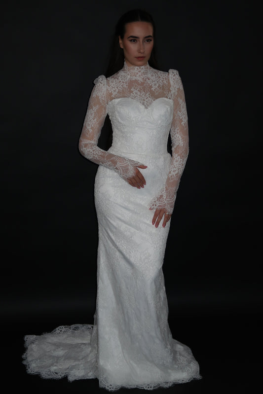 Floor Sample US6 Anna Augusta Chantilly Corded Lace Engagement Dress