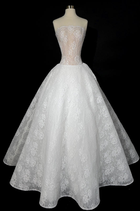 Brand New US 8 Anna Augusta French Corded Lace Bridal Gown