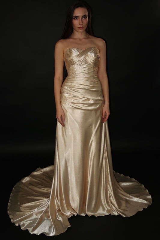 Floor Sample Size 40 L’Fay Strapless Sweetheart Maxi Dress