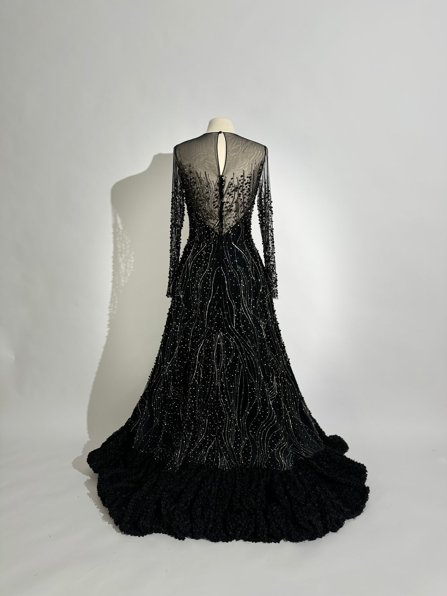 Brand New US 10 GEMY MAALOUF Beaded Embroidered Evening Gown