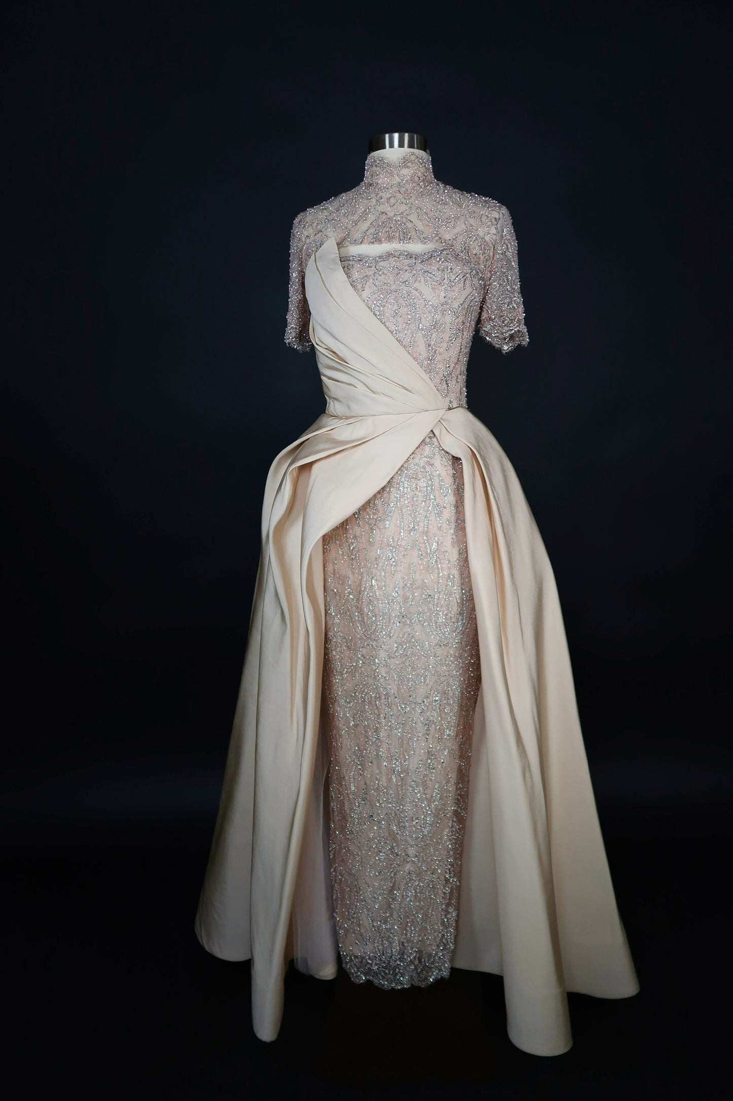 Custom Anna Augusta Nude Evening Maxi Dress