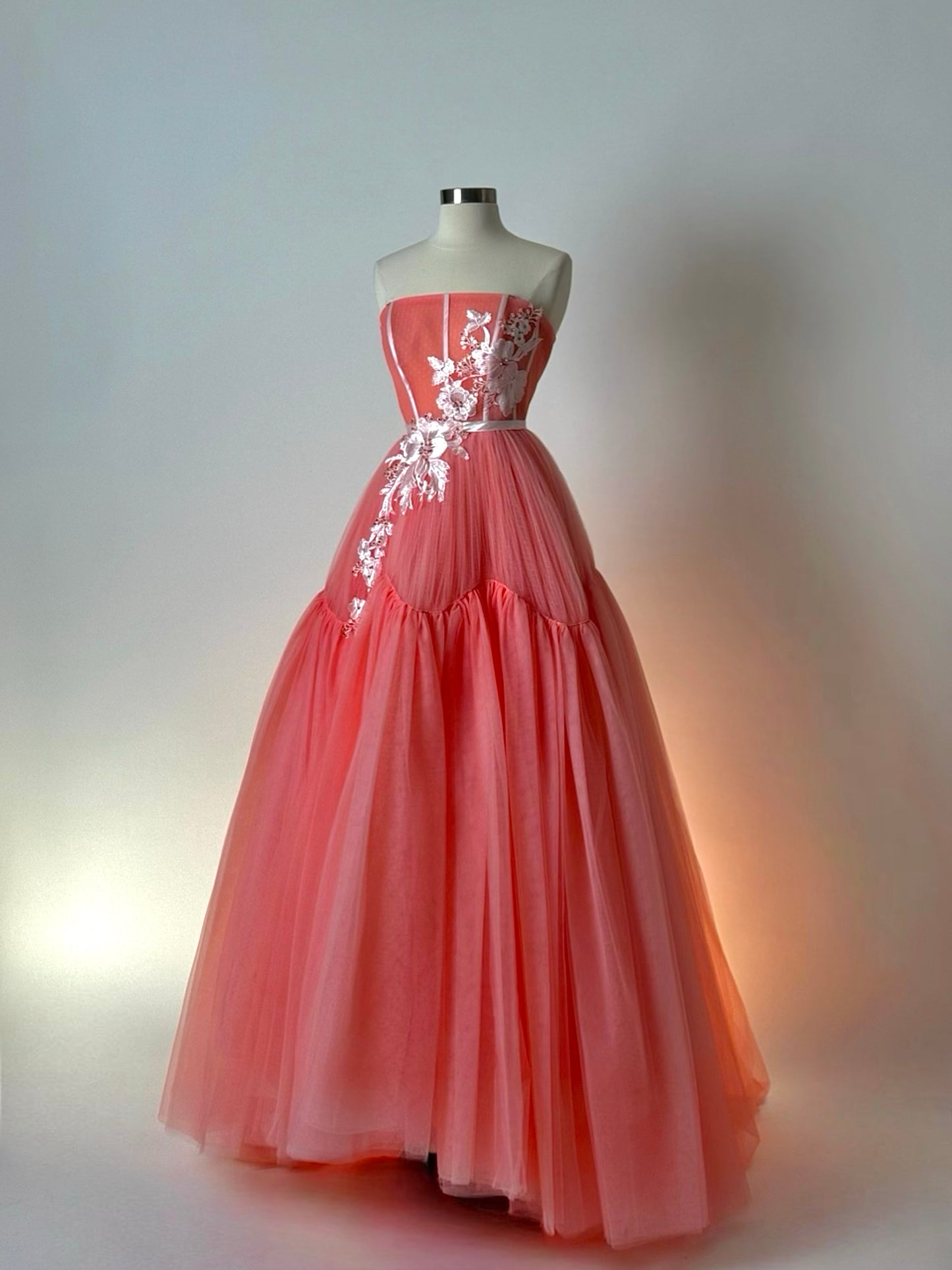 Brand New US 6 Anna Augusta Evening Maxi Dress in Coral Color