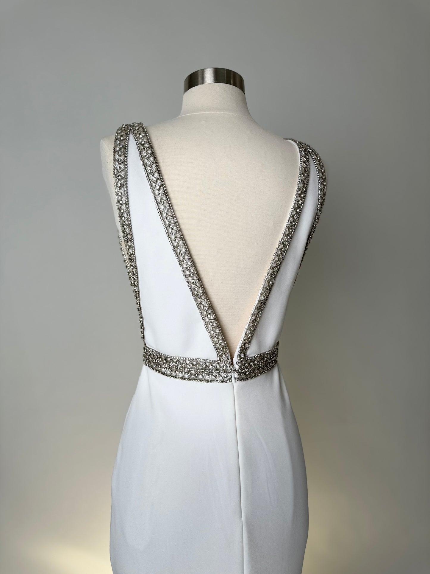 Brand New US 6 Jovani Maxi White Evening Gown