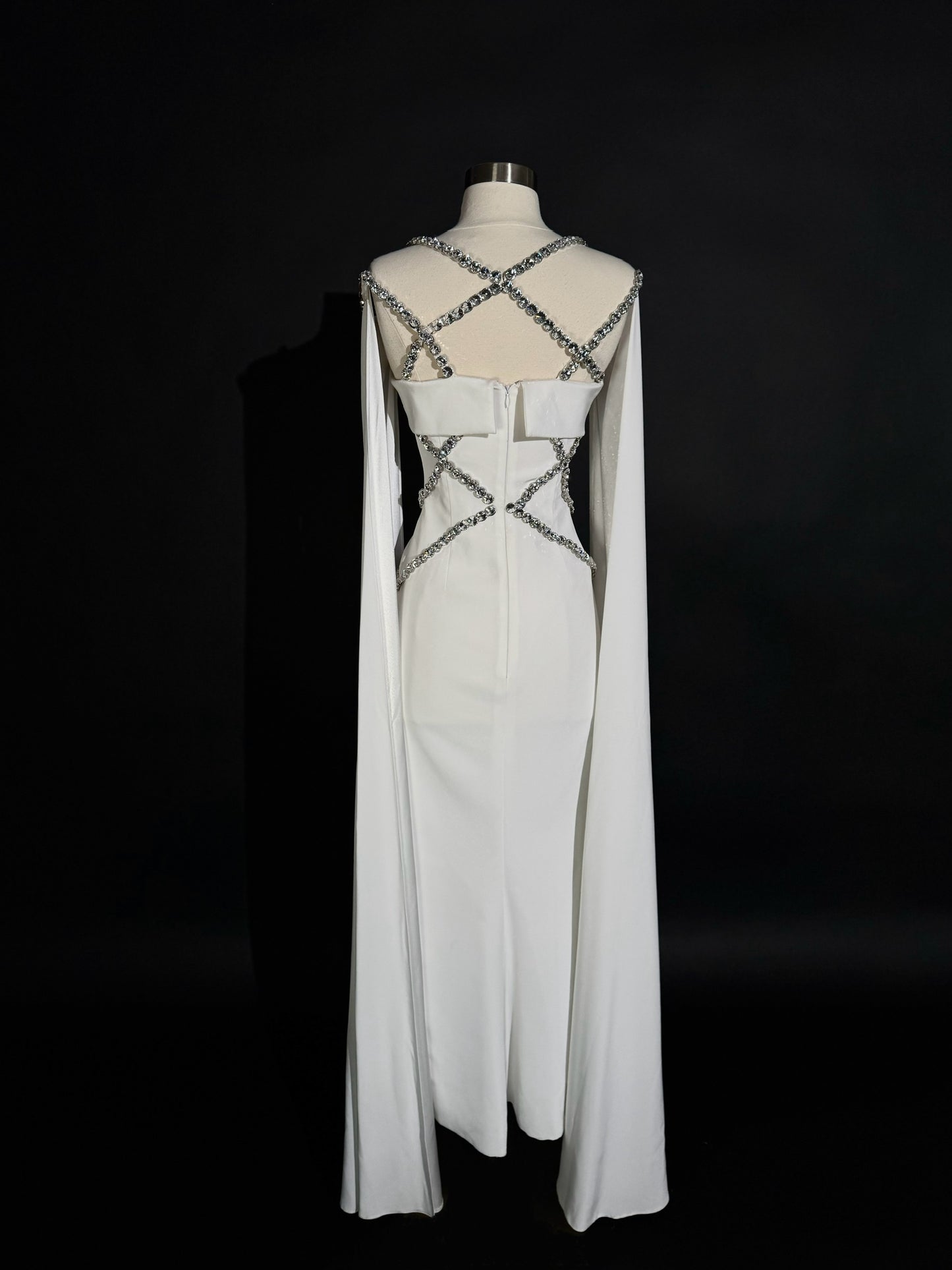 Brand New US 4 Georges Hobeika Maxi Evening Gown Stones Detailed