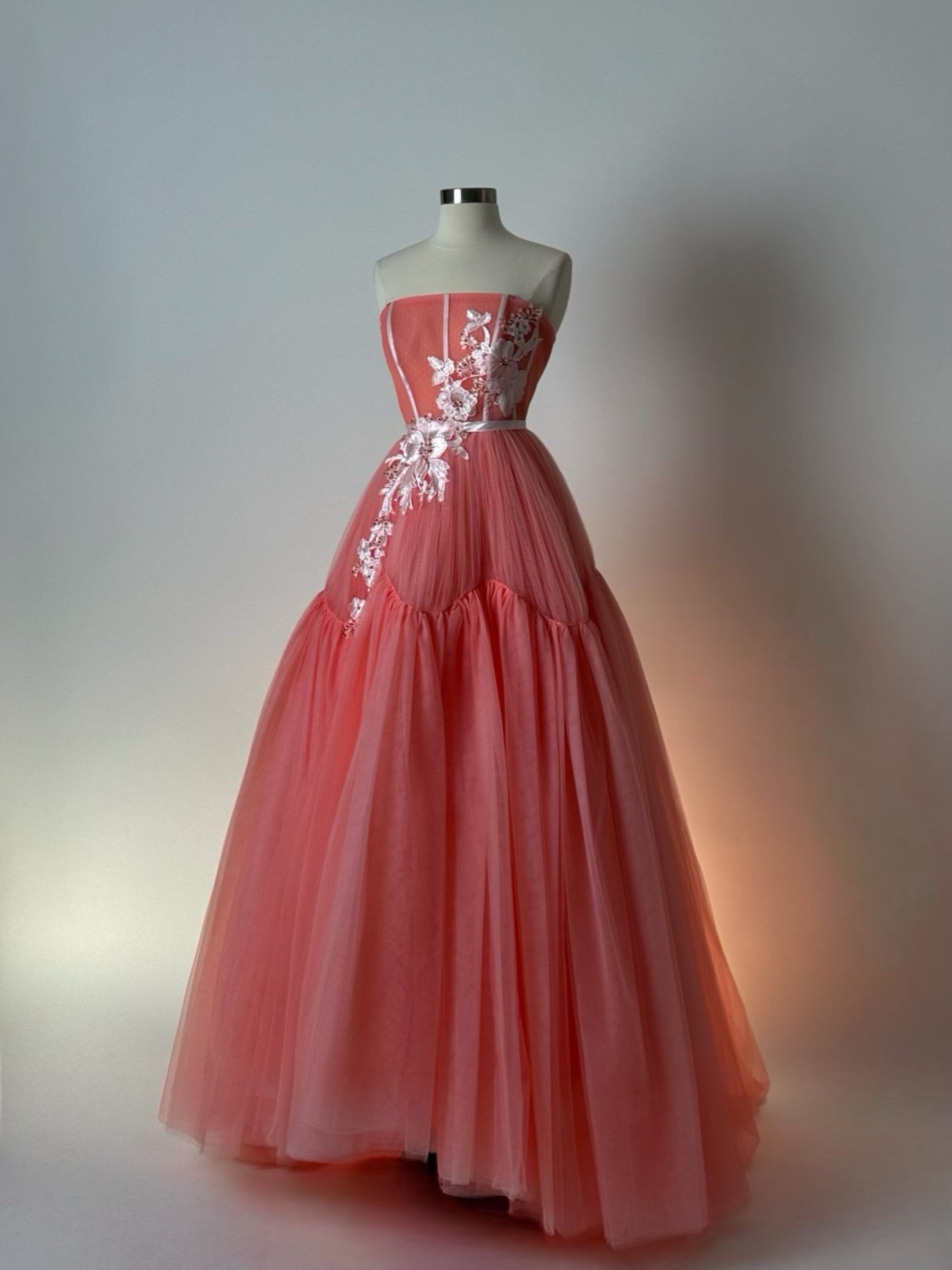 Brand New US 6 Anna Augusta Evening Maxi Dress in Coral Color