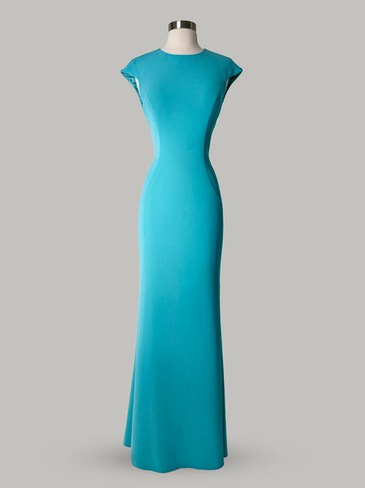 Brand New US 6 Jovani Maxi Evening Dress in Tiffany Color