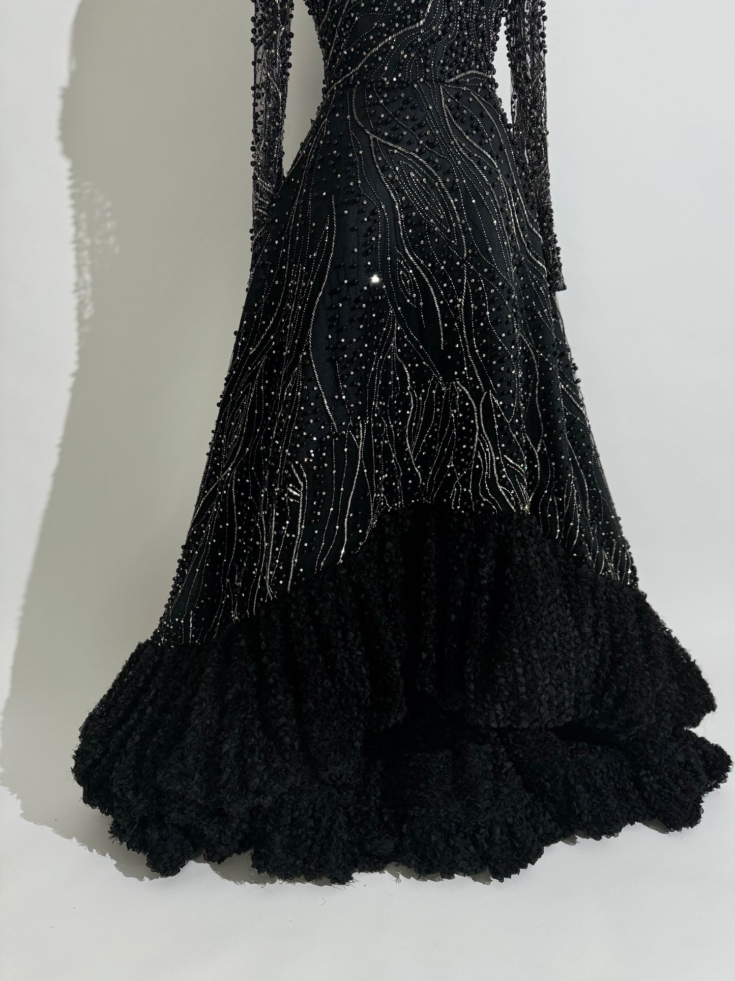 Brand New US 10 GEMY MAALOUF Beaded Embroidered Evening Gown