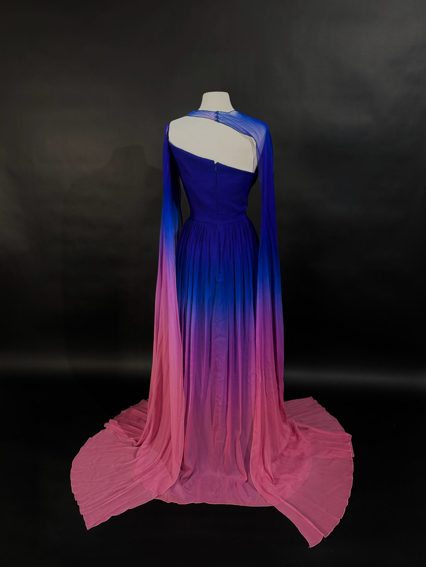 Brand New US 6 Georges Hobeika Ombré Chiffon Evening Dress