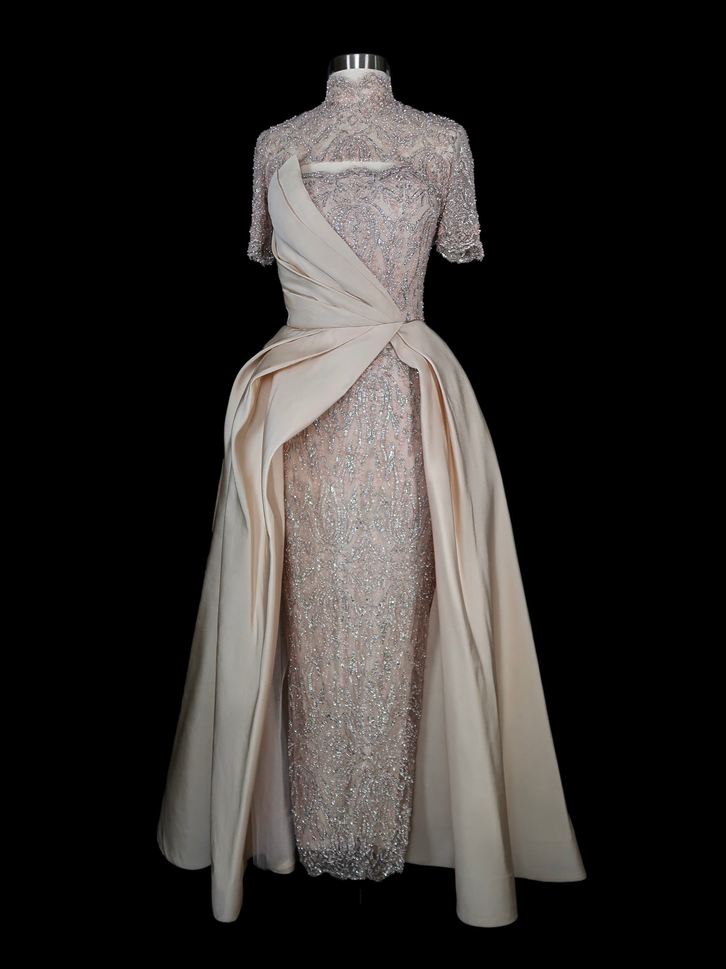 Custom Anna Augusta Nude Evening Maxi Dress