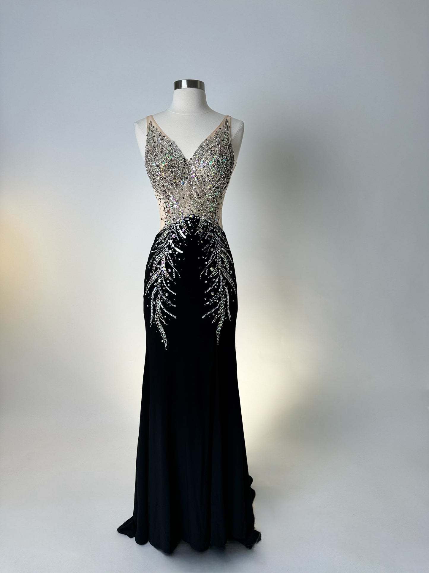 Brand new US 4 Jovani Black Maxi Evening Gown