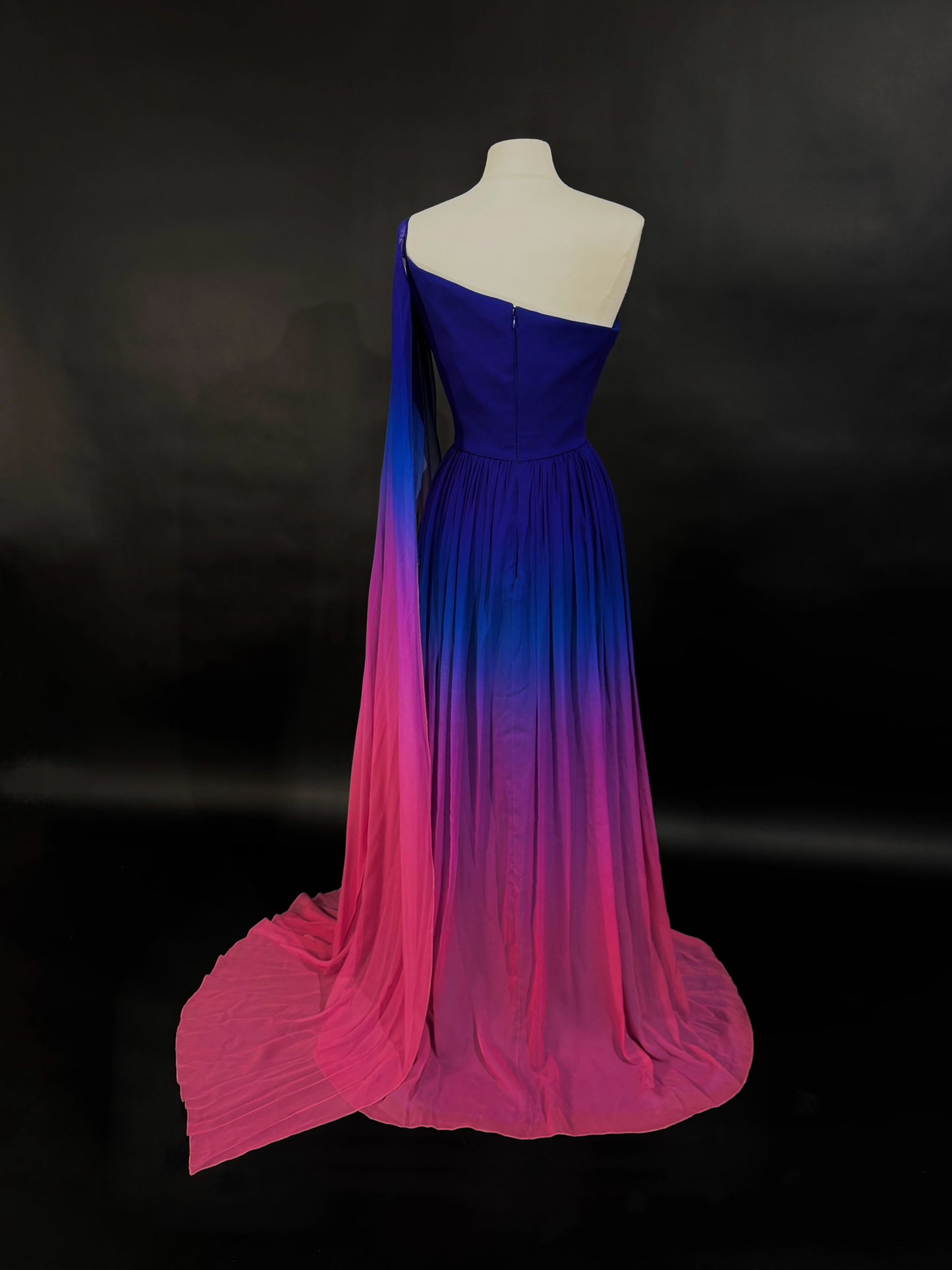 Brand New US 6 Georges Hobeika Ombré Chiffon Evening Dress