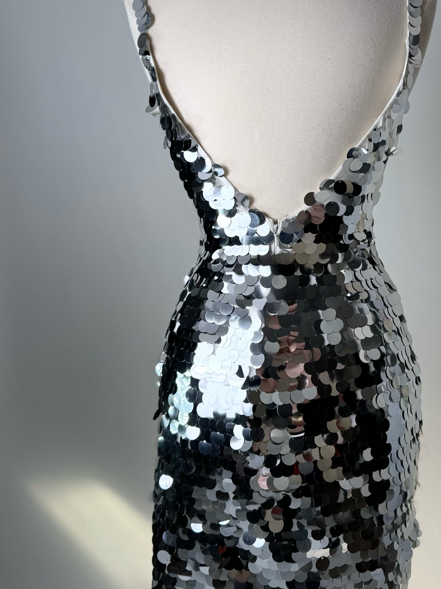 Brand New US 4 Jovani Mini  Evening Dress in Silver Color