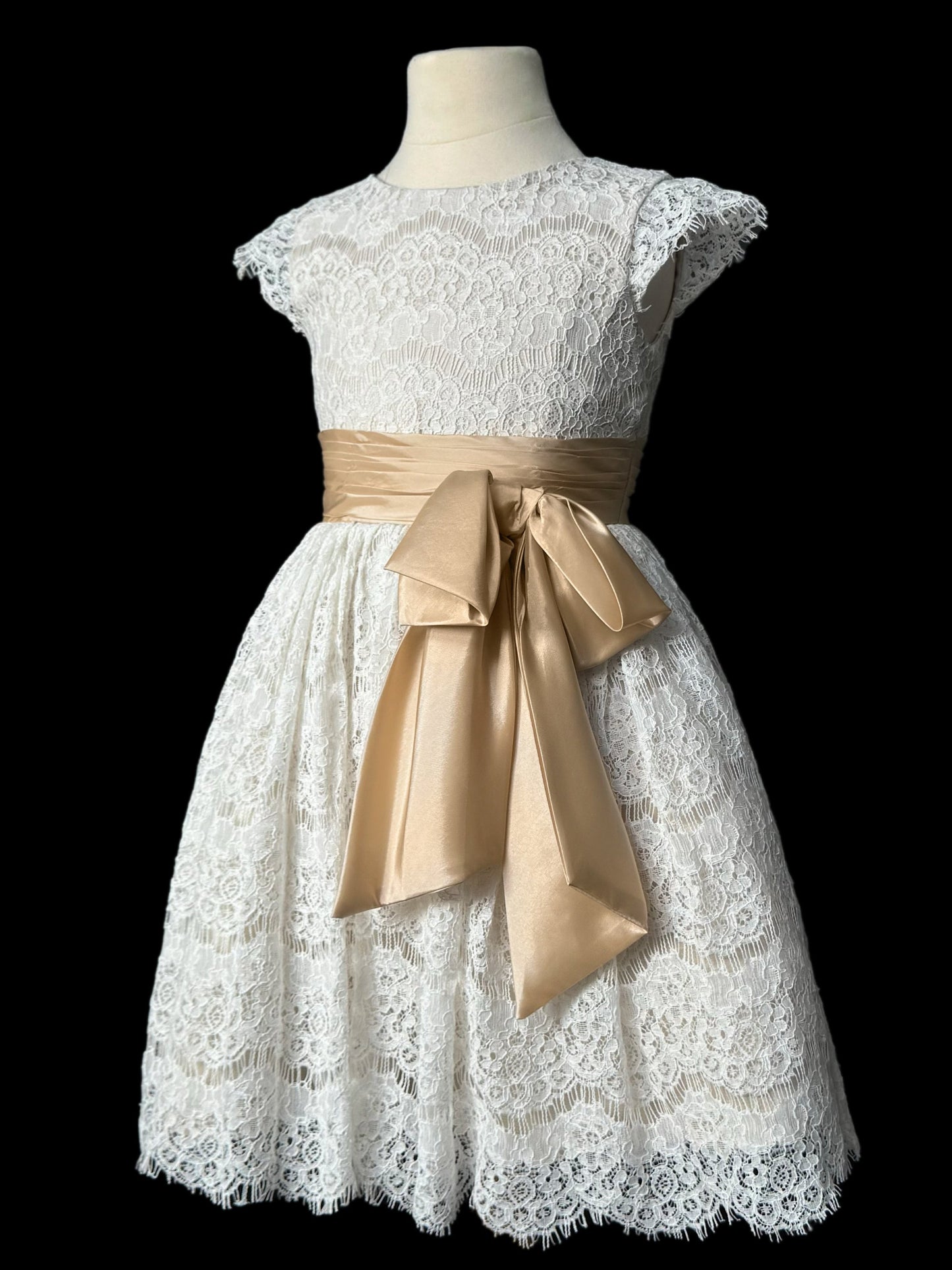 Brand New Kids 3 yo Flower Girl Dress with French Corded Lace