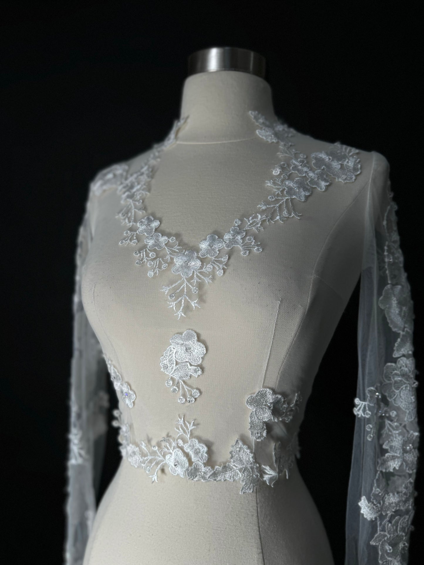 Preloved US 0 Anna Augusta Embroidered Lace Bridal Top