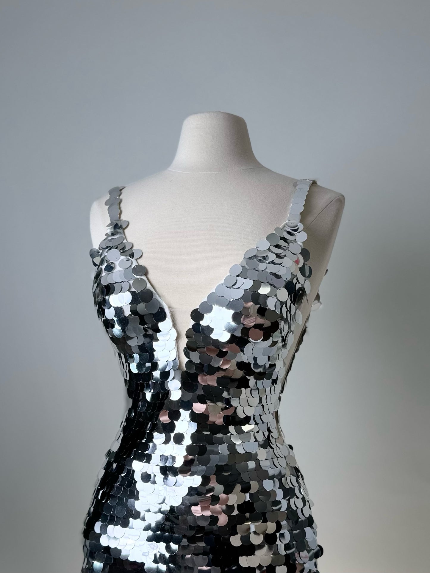 Brand New US 4 Jovani Mini  Evening Dress in Silver Color