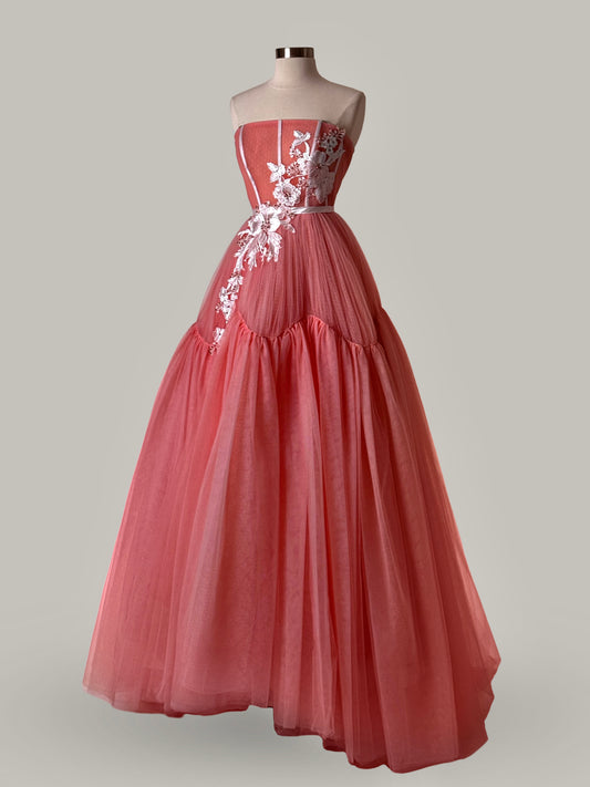 Brand New US 6 Anna Augusta Evening Maxi Dress in Coral Color