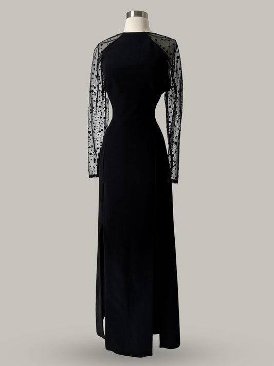 Brand New US 12 Safiyaa Evening Maxi Dress in Black Color