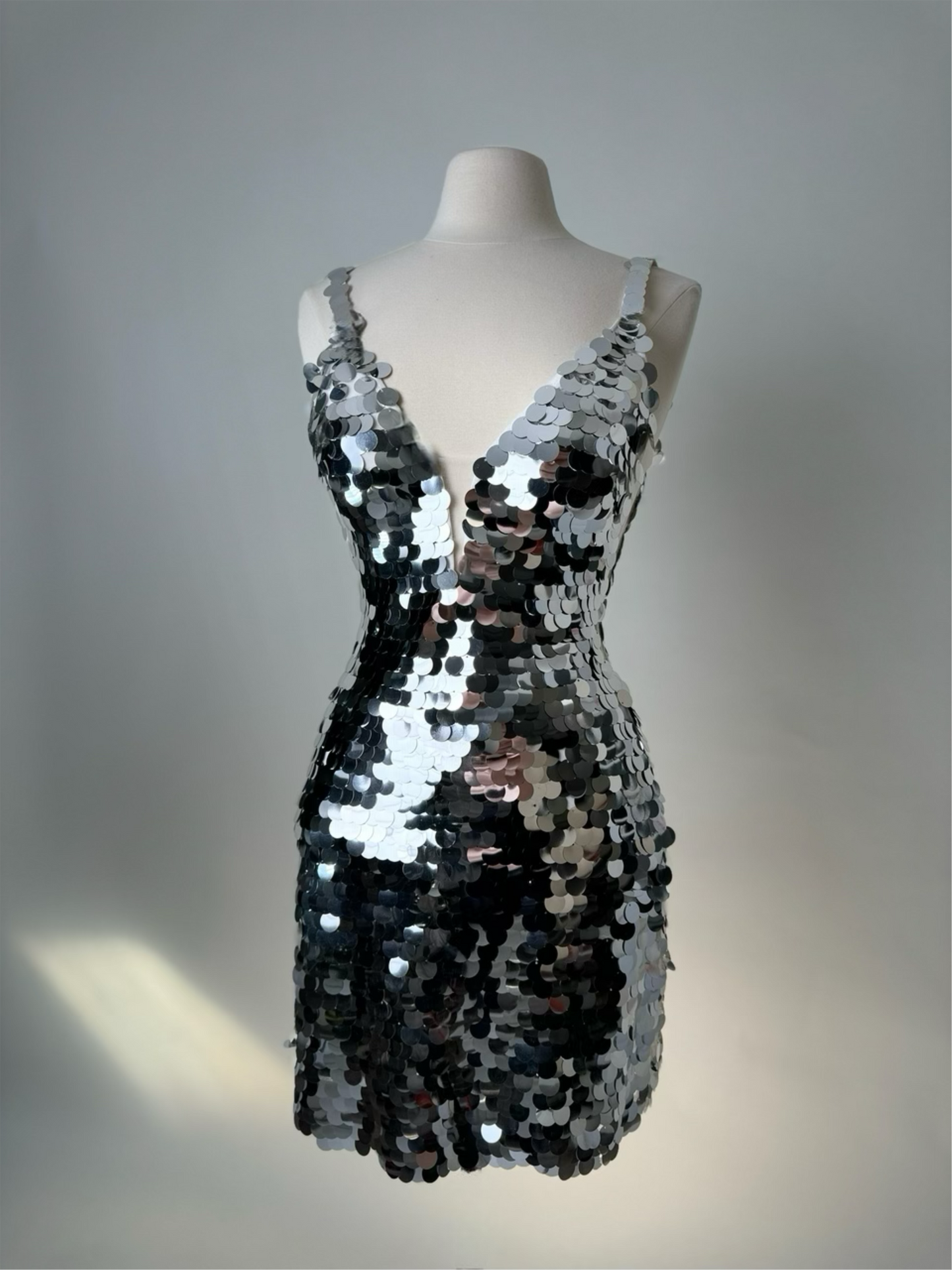 Brand New US 4 Jovani Mini  Evening Dress in Silver Color