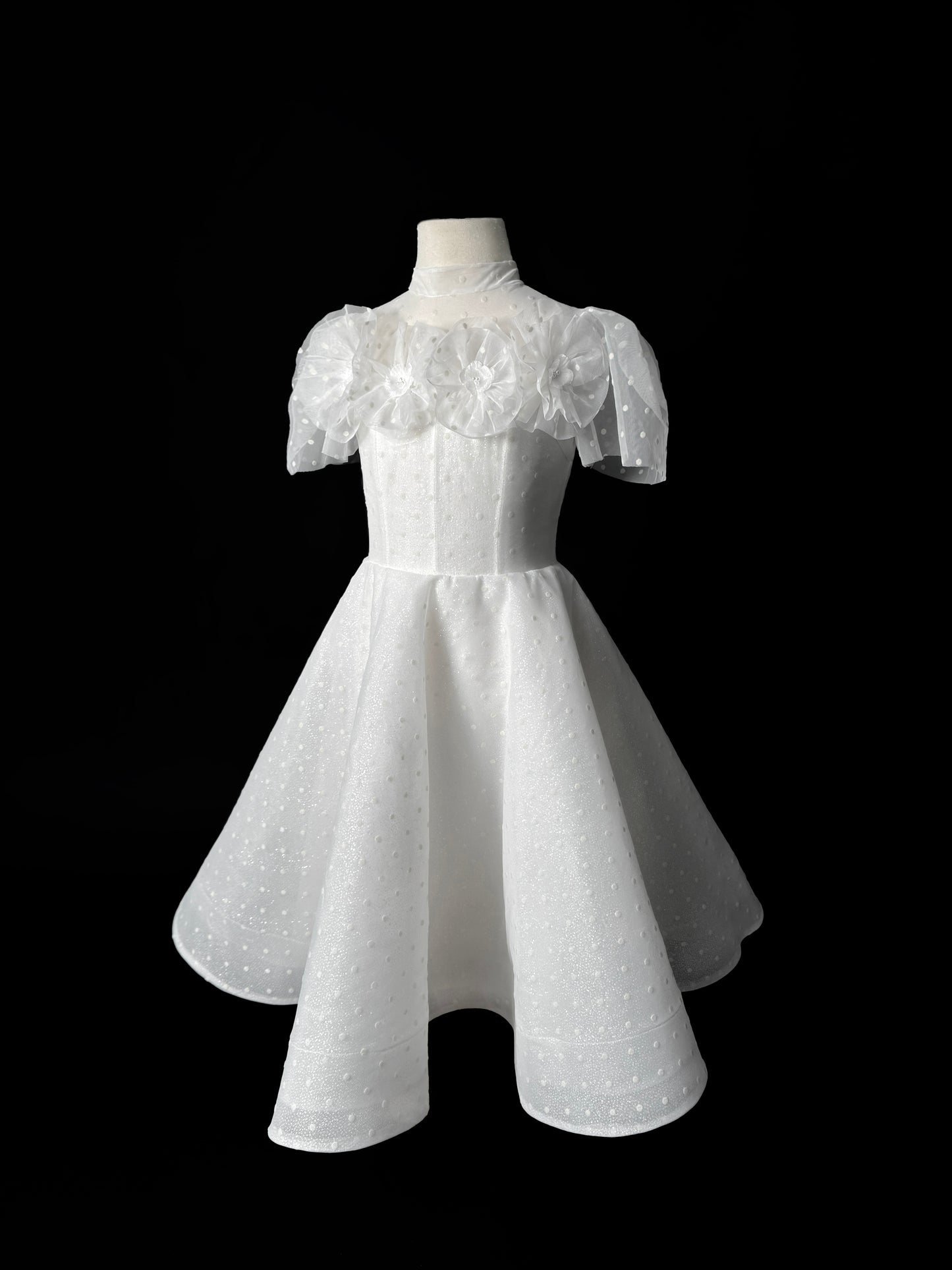 Brand new Kids 6 yo Flower Girl Dress with Polkadot Tulle