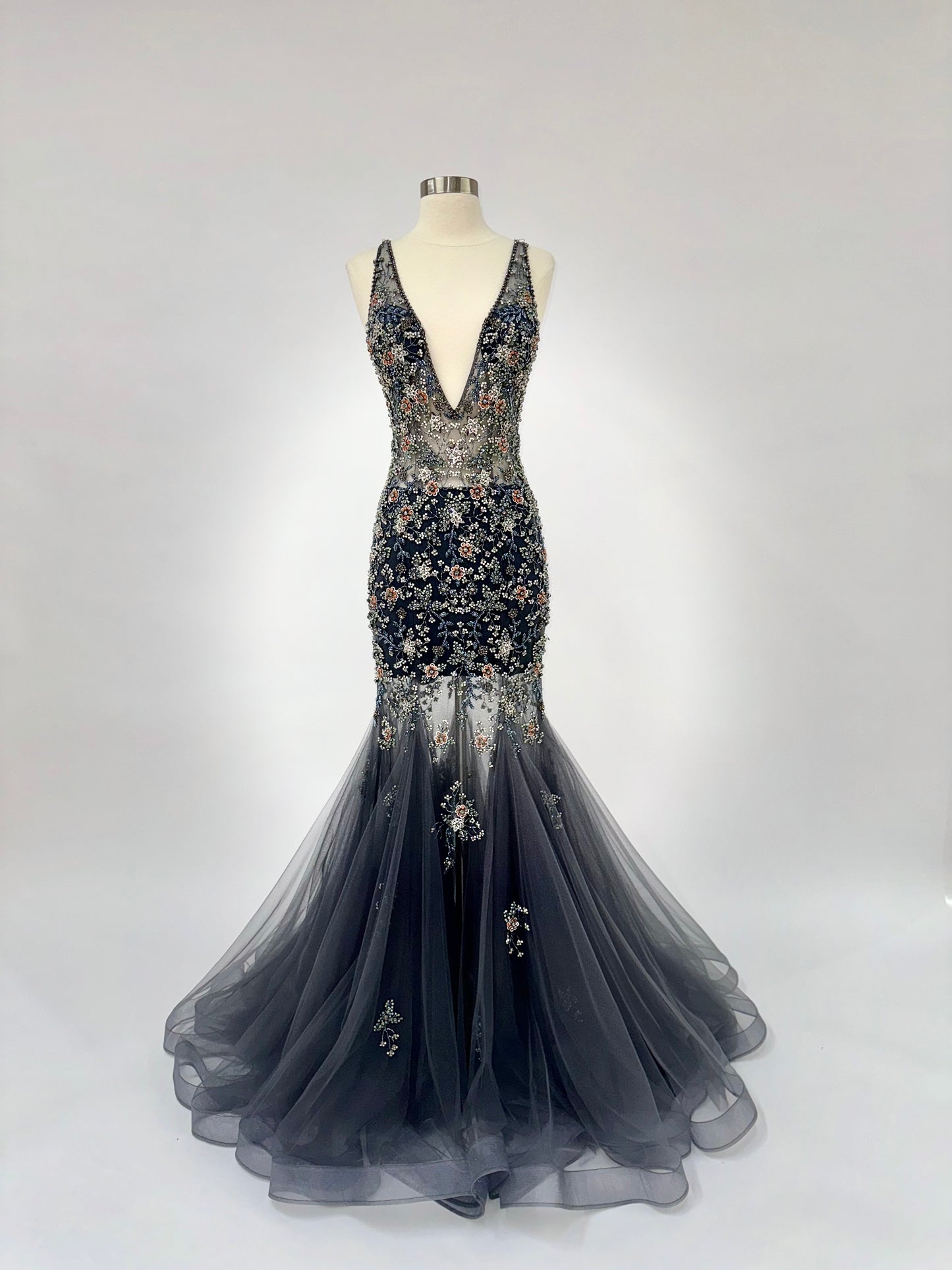 Brand New US 4 Jovani Maxi Beaded Evening Gown