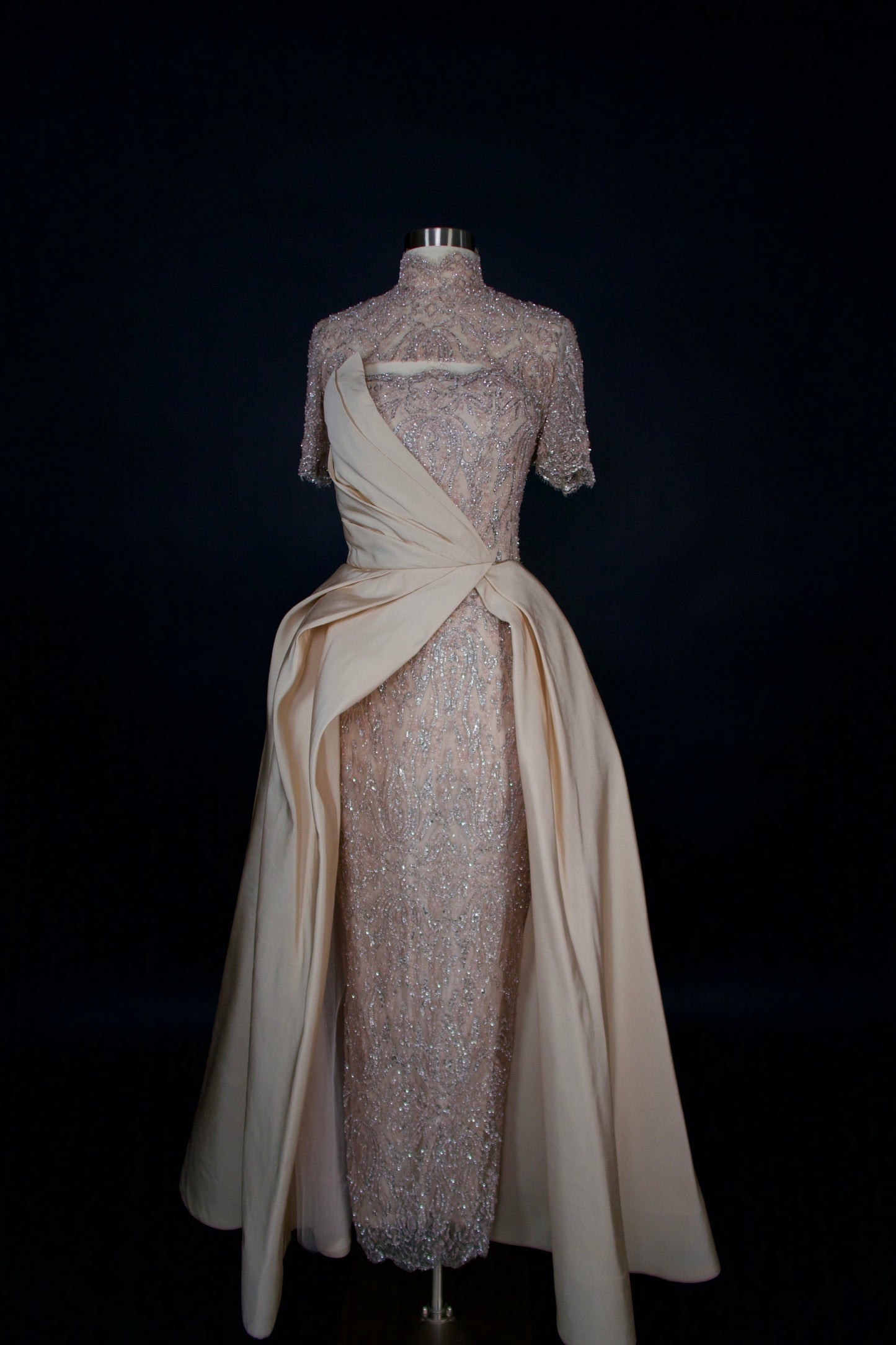 Custom Anna Augusta Nude Evening Maxi Dress